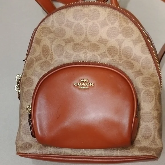 Coach | Bags | Coach Tan And Brown Signature Backpack | Poshmark display picture 2